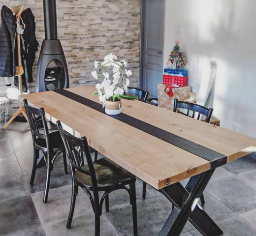 BG meubles table bois acier