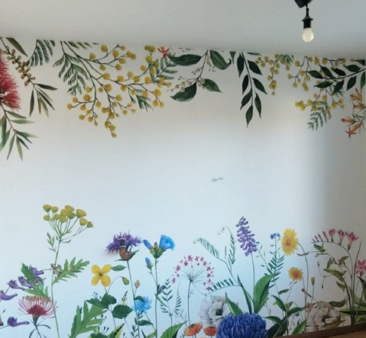 Décoration papier peint fleuri