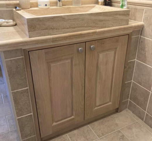 ABP menuiserie aménagement meuble salle de bain chene cérusé