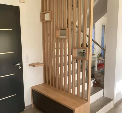 ABP menuiserie meuble à chaussures tasseaux chêne