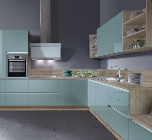 JF Conseil et Aménagement à SAINT-AMAND-SUR-SEVRE 79 Azurblau aménagement cuisine intégrée