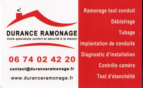 carte de visite coordonnées durance ramonage