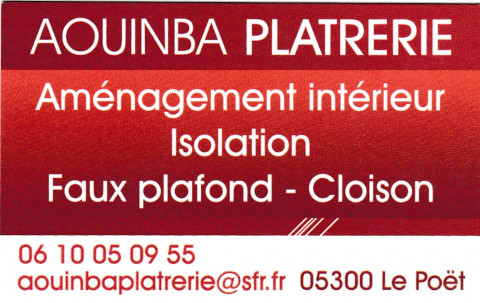 carte de visite coordonnées aouinba platrerie